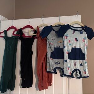 8 piece Kyte Baby Toddler Bundle (overalls, shortalls, bodysuits)